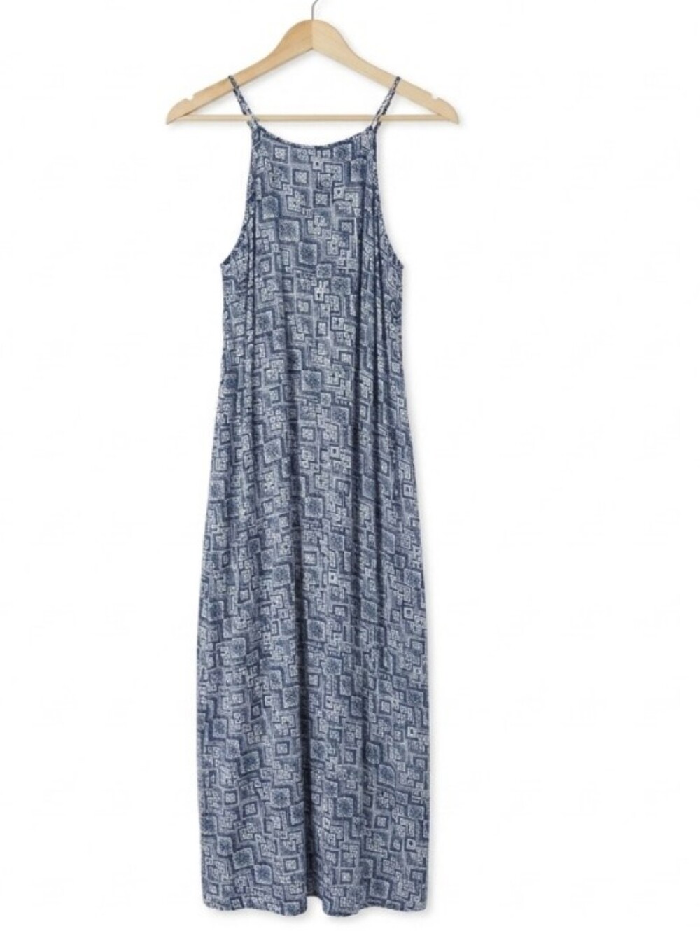 Blue Printed Maxi Dress